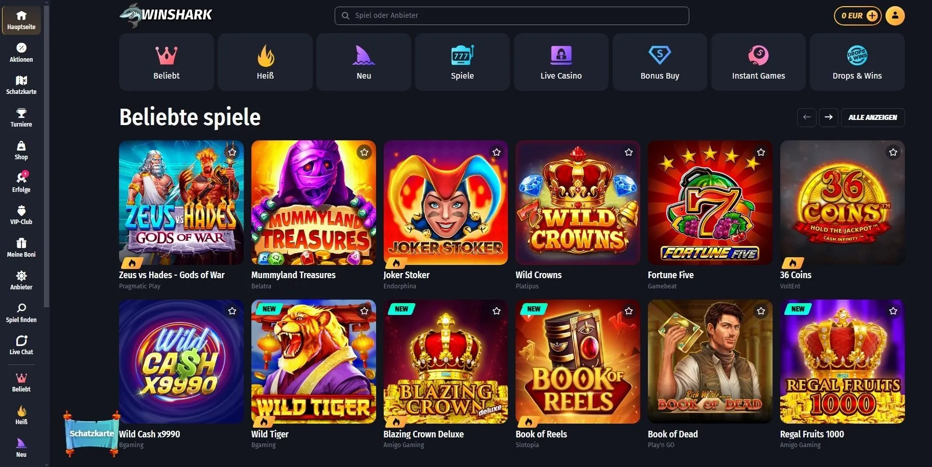 Winshark Casino Startseite Winshark Startseite